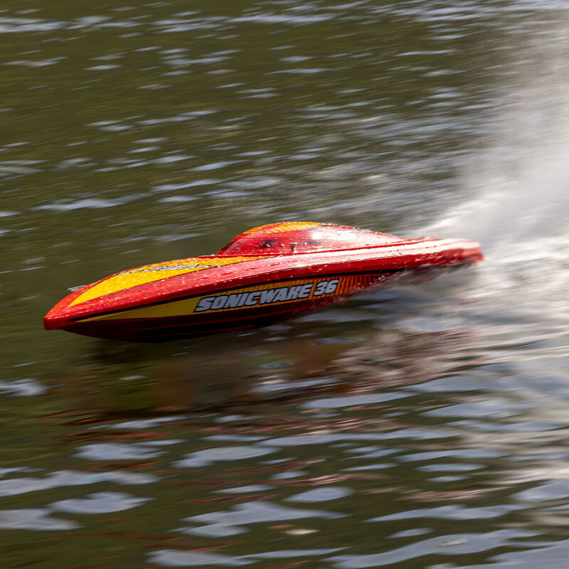 Pro Boat Sonicwake 36 V3 Self-Righting V-Hull Boat RTR Red