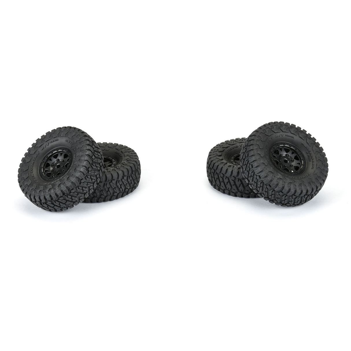 Toyo Open Country R/T Trail 1.0" Tires Mounted on Mini Impulse Black Internal Bead-Loc 7mm Hex Wheels (4) for SCX24 Front or Rear