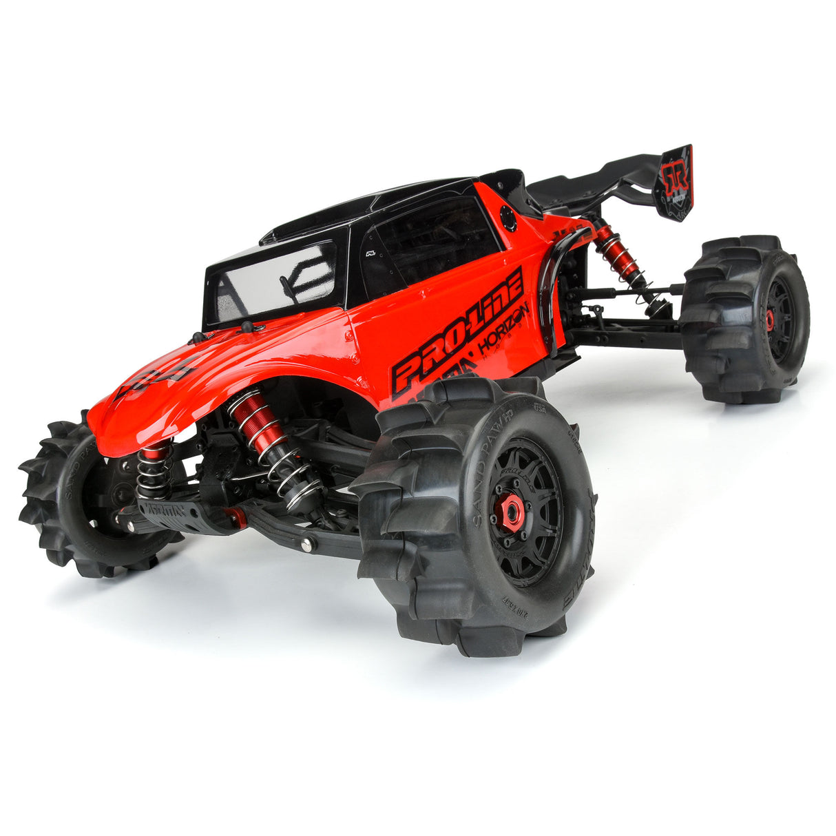 Sand Paw HP BELTED 2.8" Sand Truck Tires Mounted on Raid Black 6x30 Removable Hex (12mm & 14mm) Wheels (2)