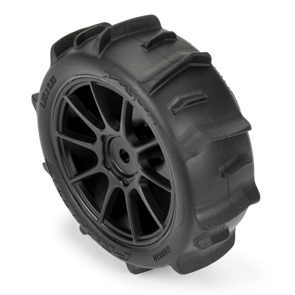 Dumont F/R Tires Mounted 12mm Hex Black Mach 10 (4) for Arrma Typhon Grom