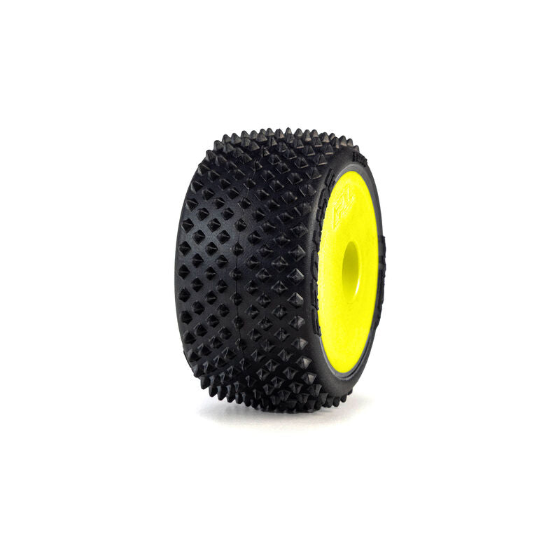 Pro-Line Racing 1/28 Prism Front/Rear Carpet Tires Mounted 7mm Yellow (4): Losi Micro-T