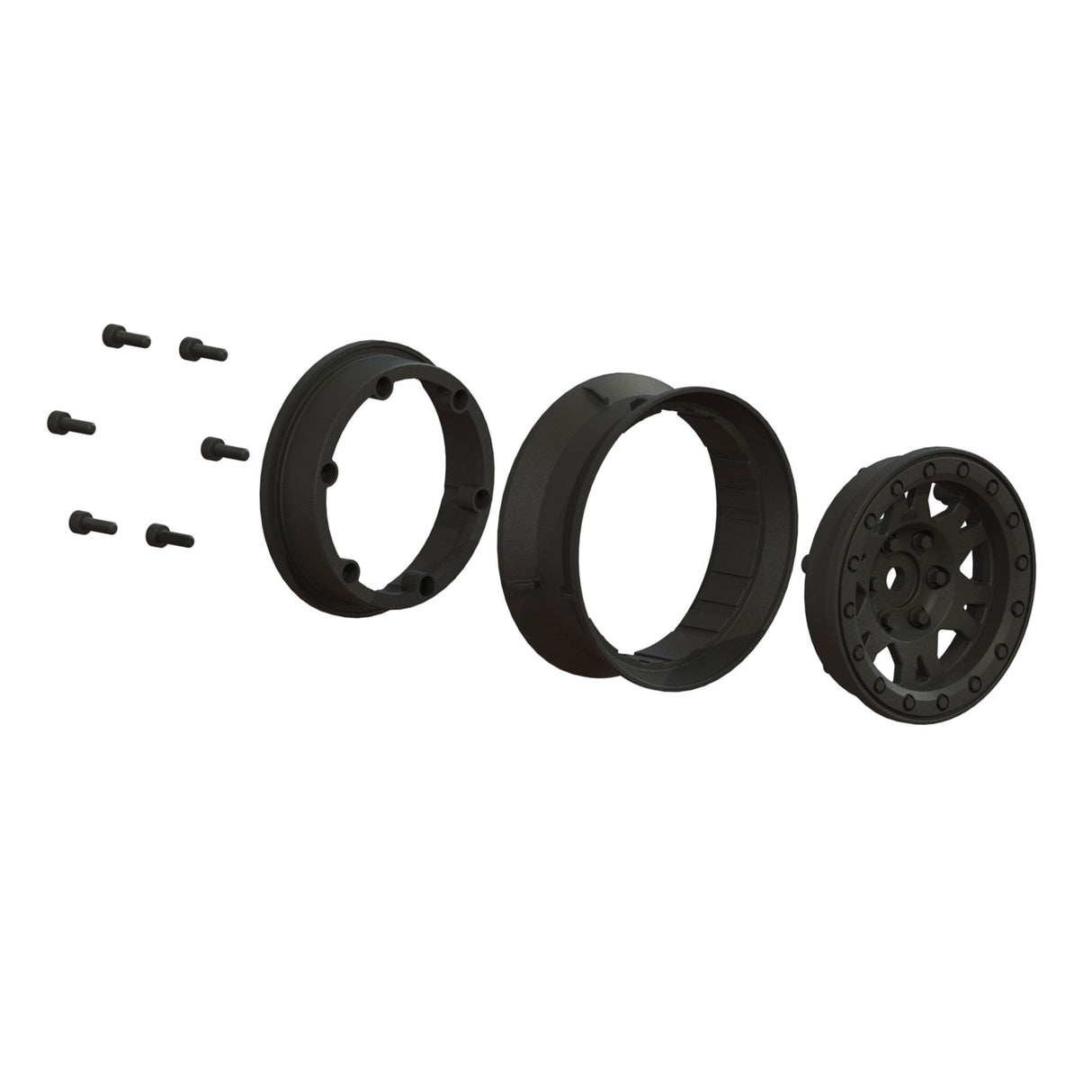Fr, R Impulse 1.9 Blk Plastic Bead-Loc Whl:Crawler