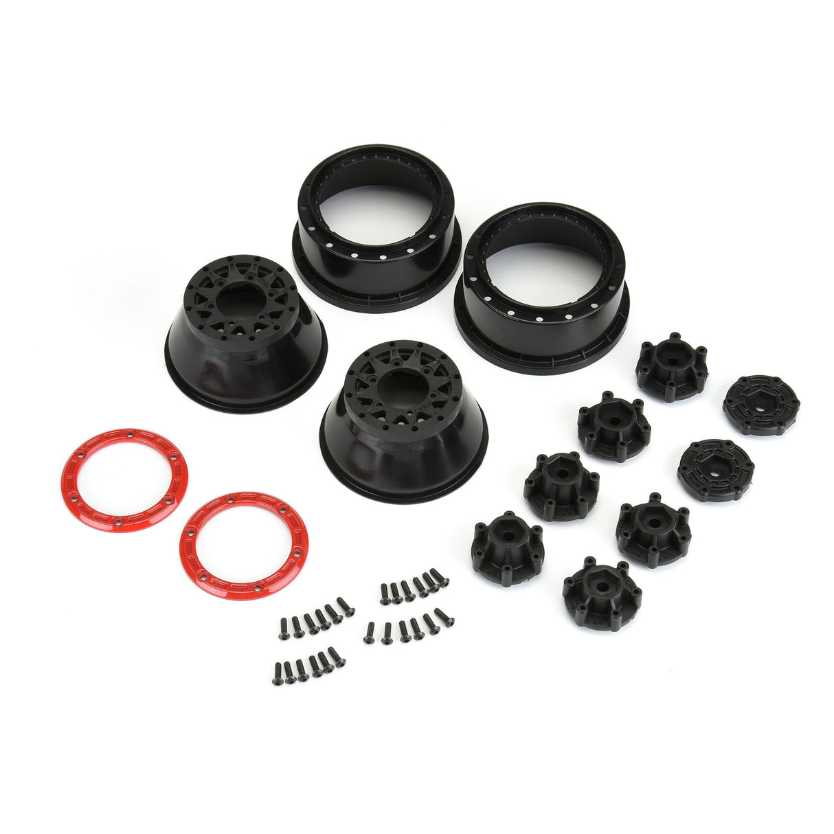 1/10 Raid Bead-Loc F/R 2.2/3.0 SC (2) Rd/Blk