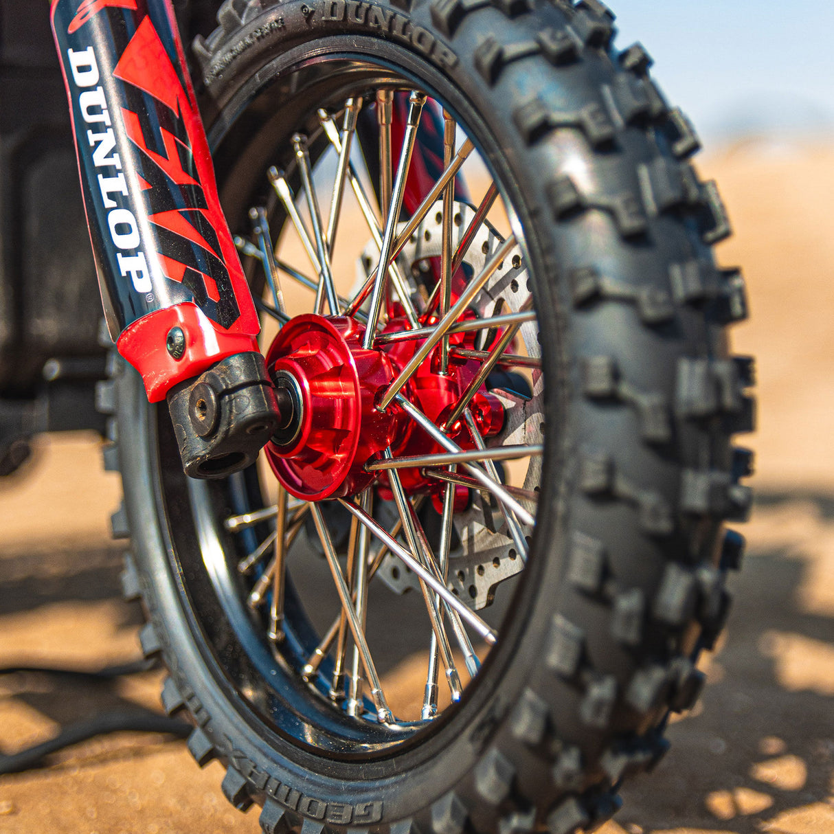 Pro-Spec Aluminum Front Hub, Red: Promoto-MX
