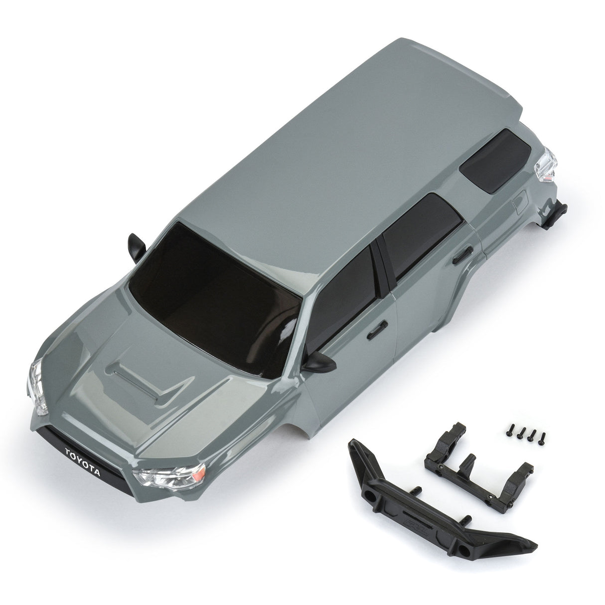 2024 Toyota 4Runner Hard Body Painted (Lunar Rock Gray) and Assembled for Axial SCX24 (132mm Wheelbase)
