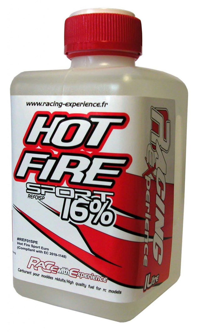 Nitro brændstof 16% 1 liter Racing Fuel Hot Fire Sport Euro - EC 2019-1148