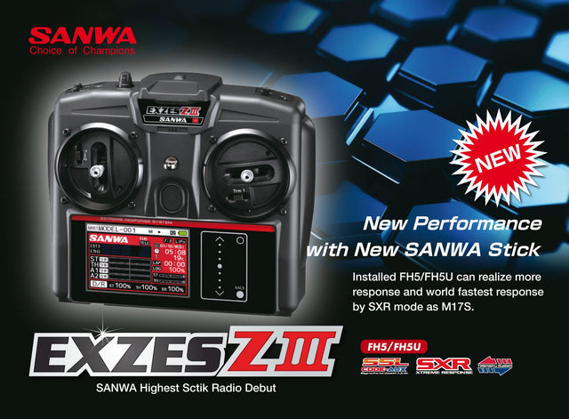 SANWA S.101A33171A - Sanwa Radio Sanwa Exzes Z3 FH5 RX493i Receiver with TX Battery instal