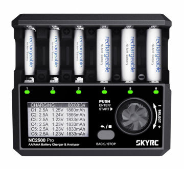 SkyRC SK-100185-02 - SkyRC NC2500 Charger NiMH AA/AAA 0.1-2.5A 240AC