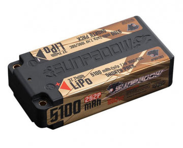 Sunpadow 554383 - Li-Po Battery 2S 7,4V 5100mAh 100C Shorty Gold