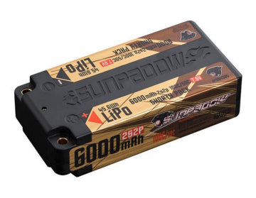 Sunpadow 554385 - Li-Po Battery 2S 7,6V 6000mAh 100C Shorty HV Gold
