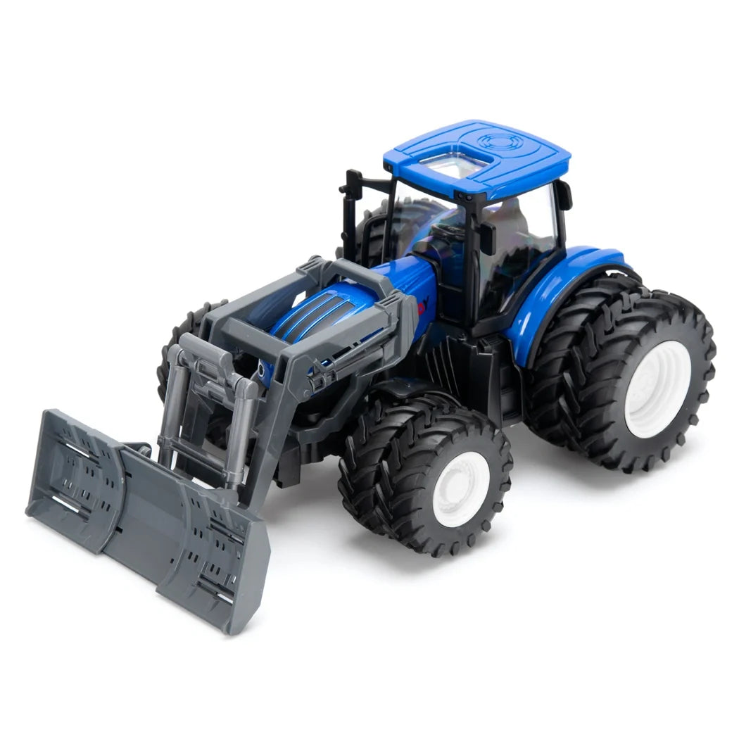Fjernstyret traktor med multibucket (klap) og tvillingehjul – Korody 1:24