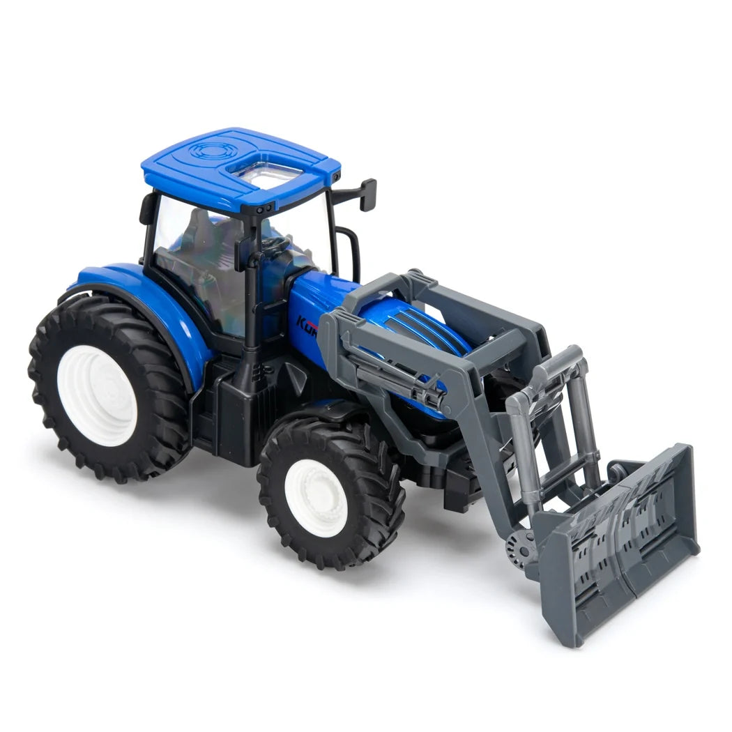 Fjernstyret traktor med multibucket (klap) og enkelthjul – Korody 1:24