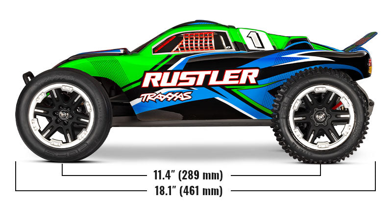 Traxxas 37254-8 Rustler 2WD 1/10 RTR TQ EHD USB-C - With Battery/Charger