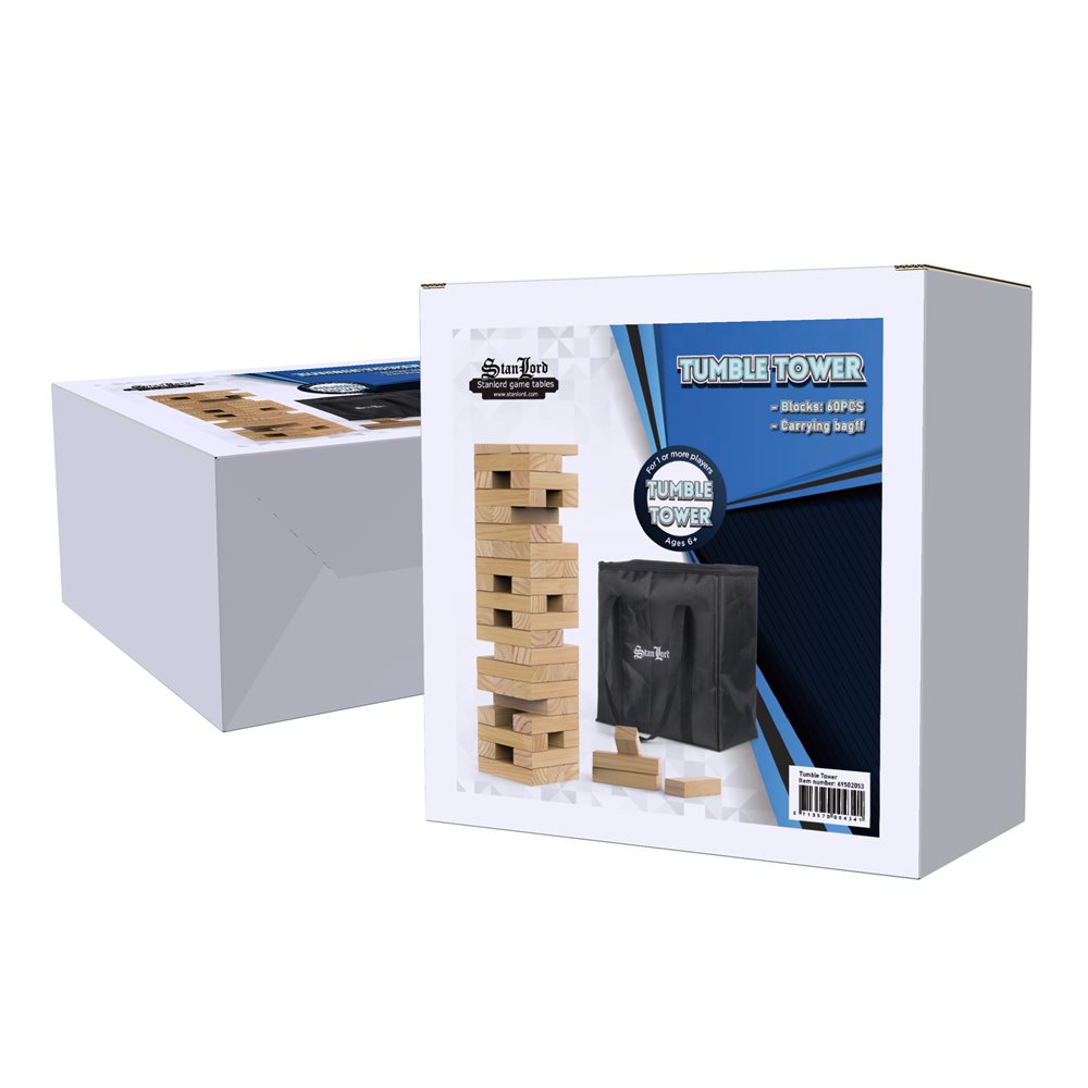 Stanlord Tumble Tower Pro XL – Stort Jenga-spil i fyrretræ