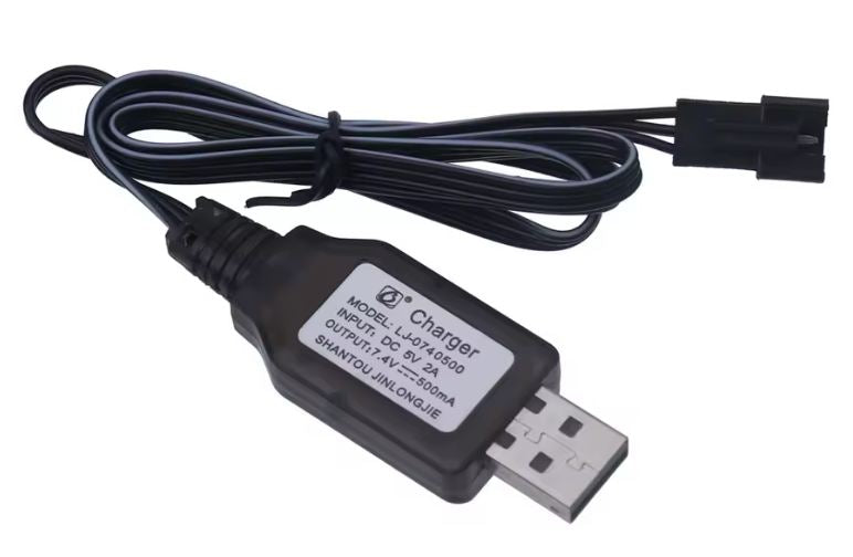 USB lader til 7,4V Liion batteri - 1000mAh