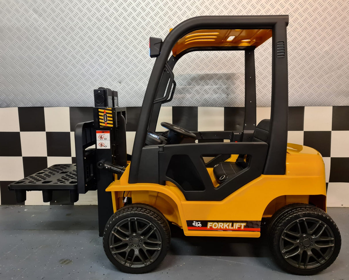 Elektrisk børnegaffeltruck 12 volt m. fjernbetjening gul