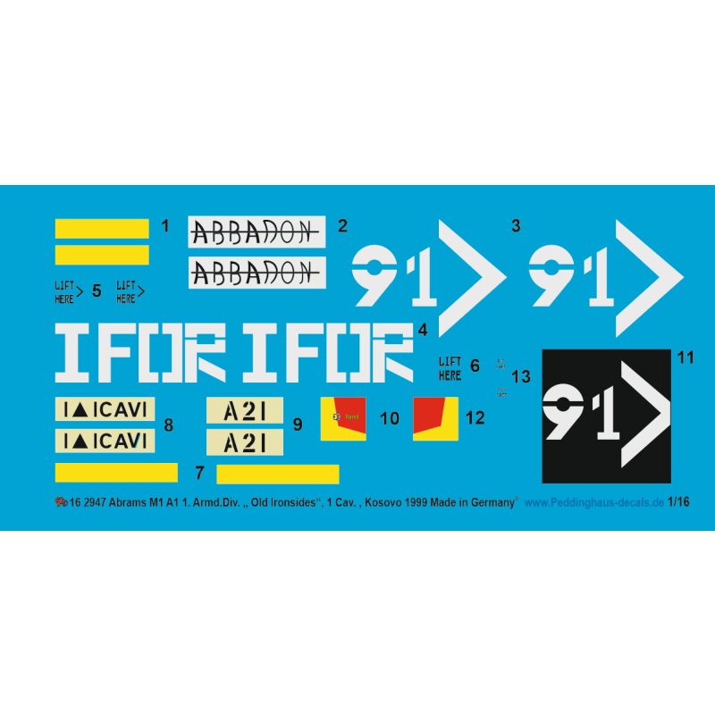Abrams M1A1 1. Armd. Div. " Old Ironsides", 1 Cav.Div. Im Kosovo 1999