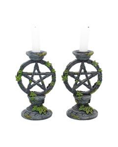 Wiccan Pentagram Tea Light Holder Gothic Witch Candle Holder