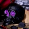 Geode Skull Black Purple Gothic Glitter Skull Figurine