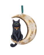 Witching Hour Cat Figurine by Lisa Parker Black Cat & Candle Ornament