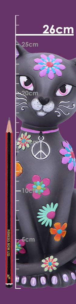 Hippy Kitty Black Cat Ornament 26cm