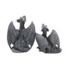 Dark Fury (Set of 2) Obsidian Dragon Figurines 10cm