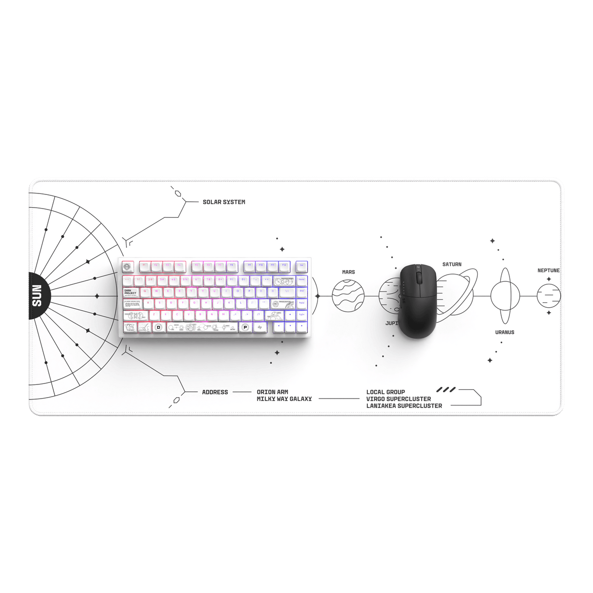 Dark Project Gaming Mousepad, Terra Nova White, XL