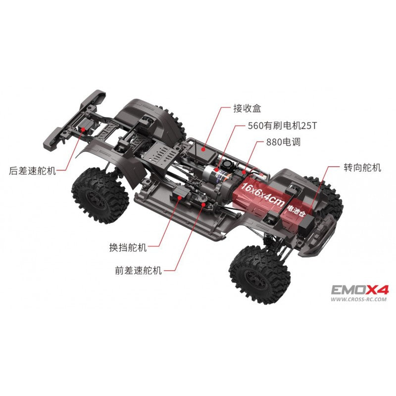 Crawling kit - EMOX4 1/8 RTR Brushless kit (silver)