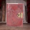 Nemesis Now Lockable Double Dragon Leather Embossed Journal