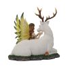 Adoration stag and spring fairy medium figurine
