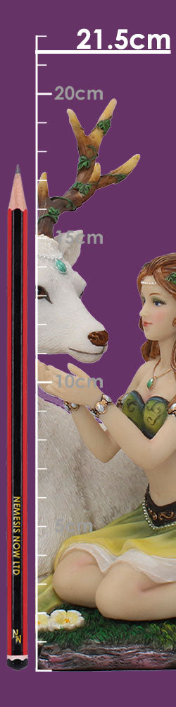 Adoration stag and spring fairy medium figurine