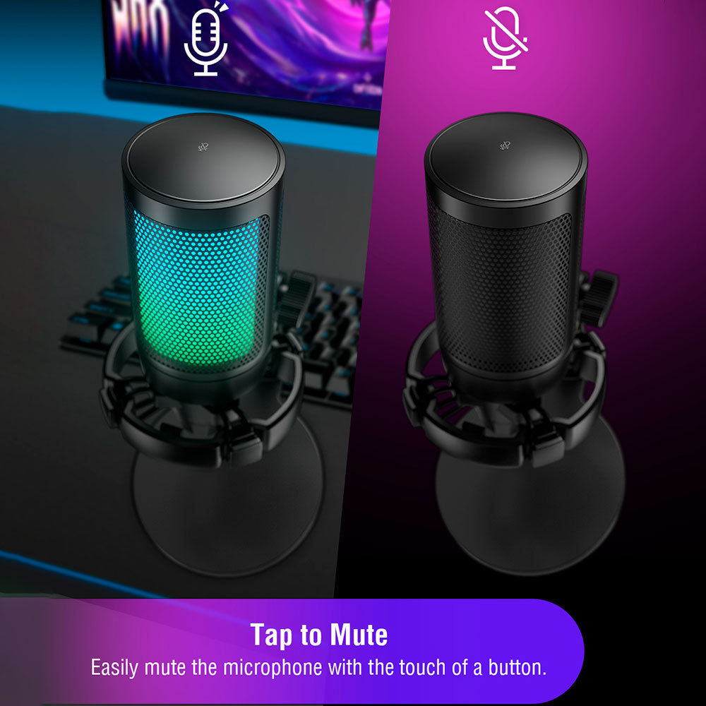 FIFINE A6NEO Condenser RGB USB Microphone, Black