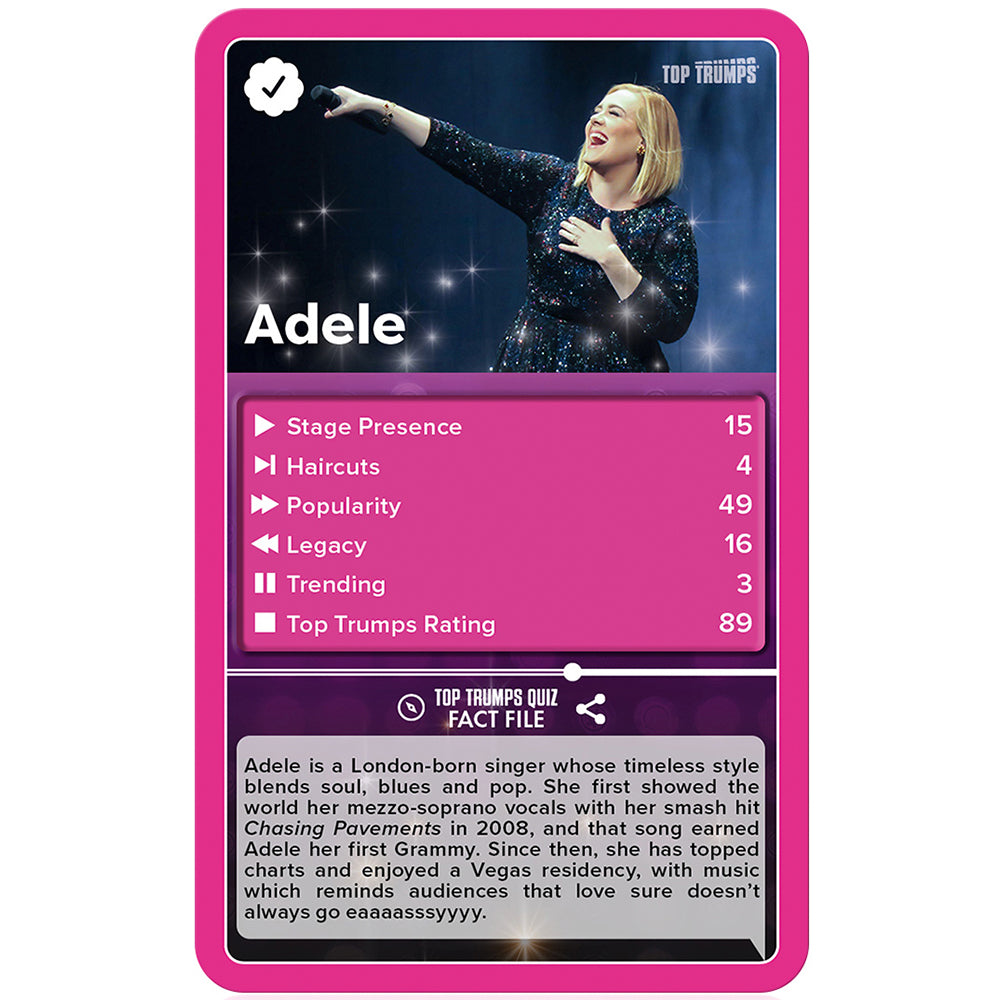 Winning Moves Popstars - Top Trumps Board Game