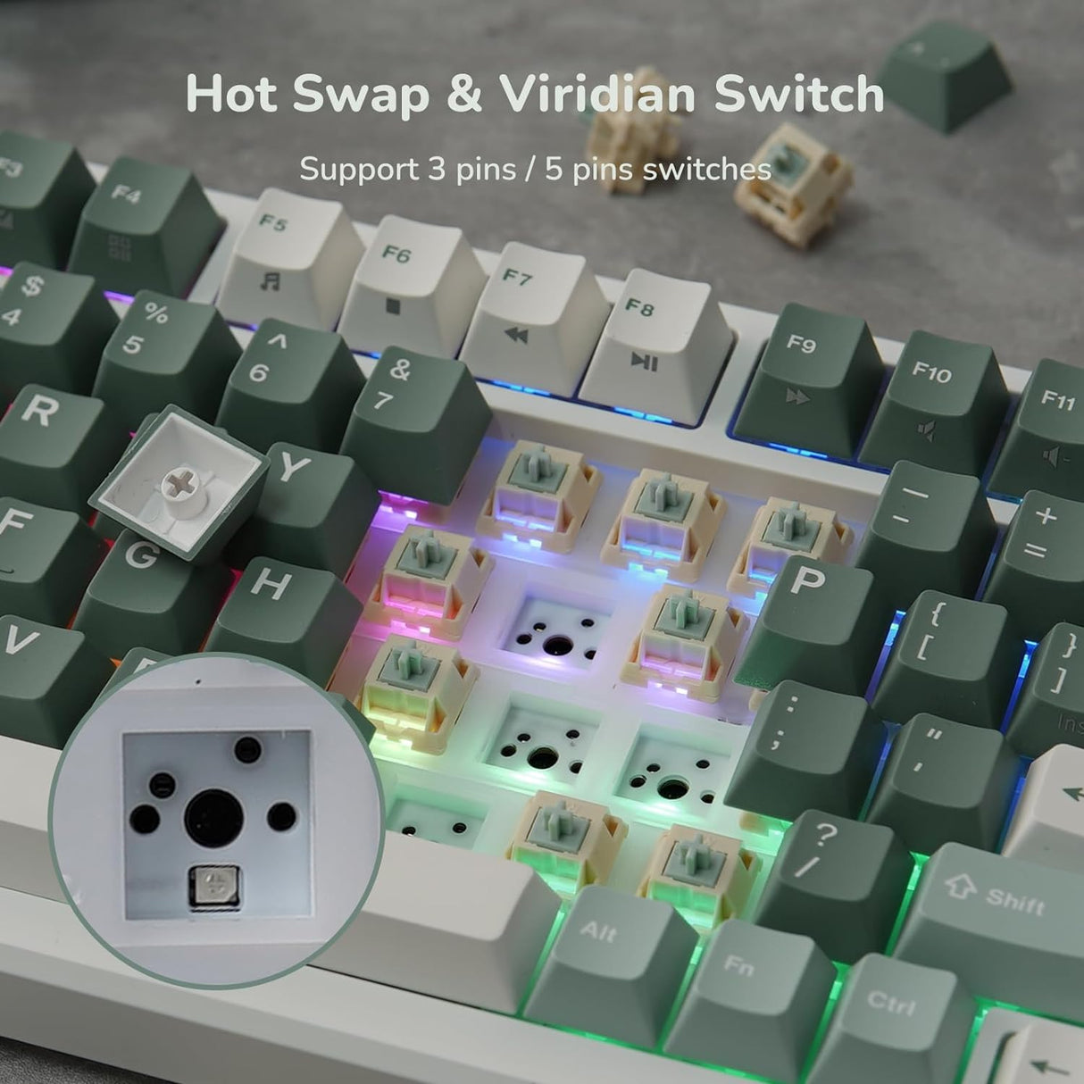 Royal Kludge M75 OLED 81K Taro Milk - RGB ANSI (ENG) wireless