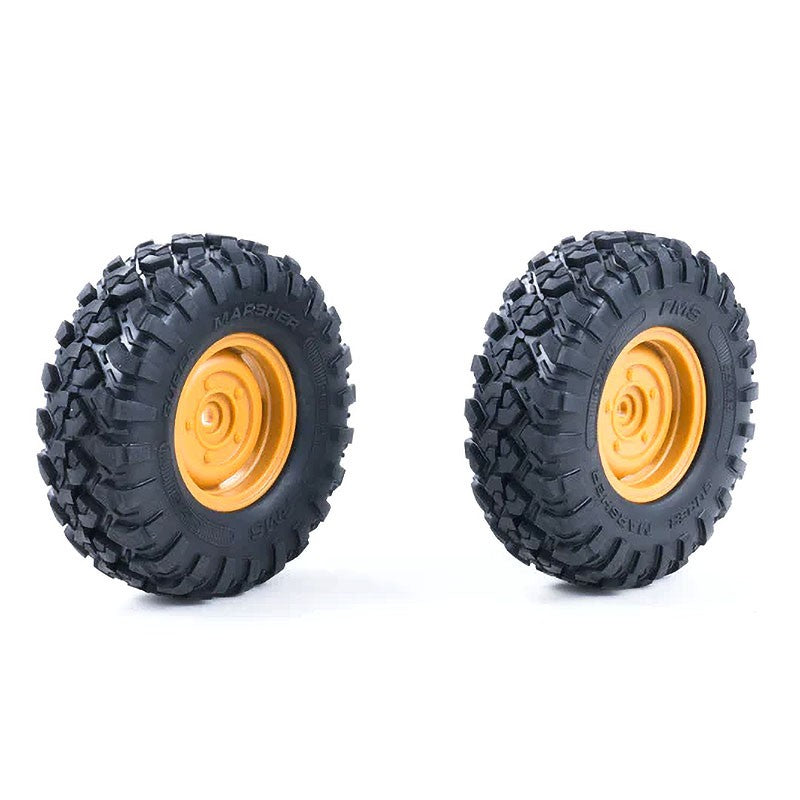 FCX10 Land Rover serie 11044 - WHEEL ASSEMBLY 1PAIR (25 degrees)