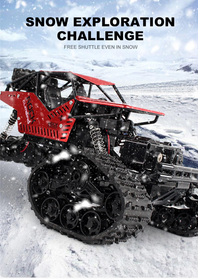 Fjernstyret Rock Crawler bil med 2 sæt dæk 2-i-1