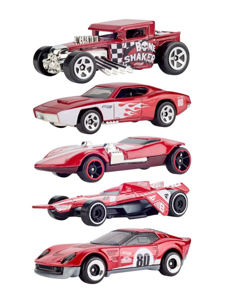 Hot Wheels Diecast Vehicle 5-Pack 1/64 80th Anniversary