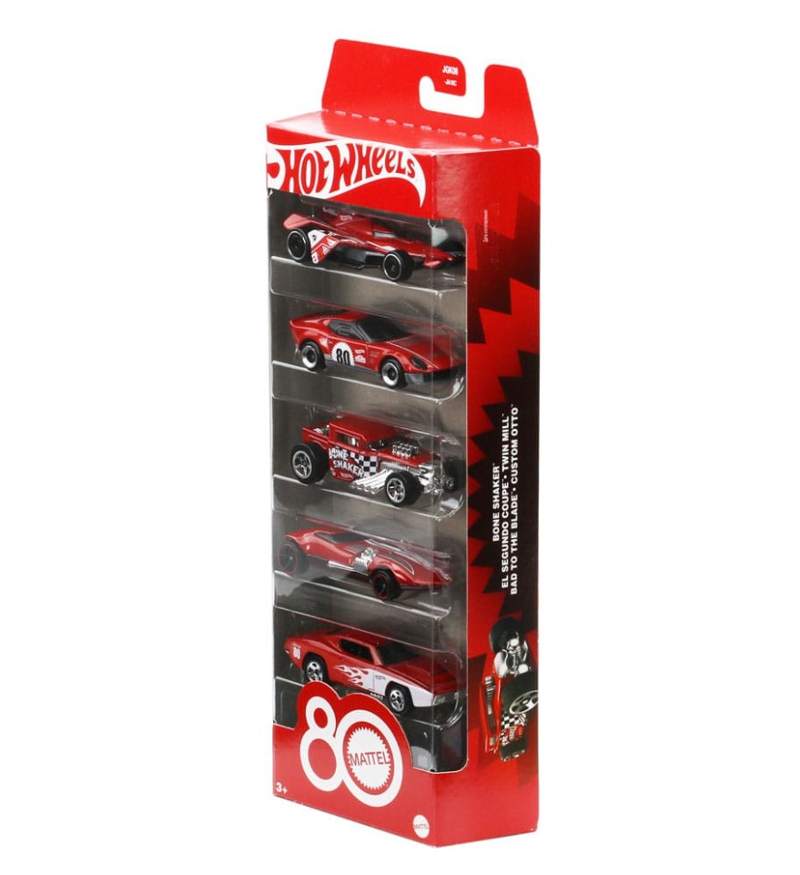 Hot Wheels Diecast Vehicle 5-Pack 1/64 80th Anniversary