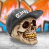 Thug Life Skull with Gold Teeth and Baseball Cap Figurine 15.8cm