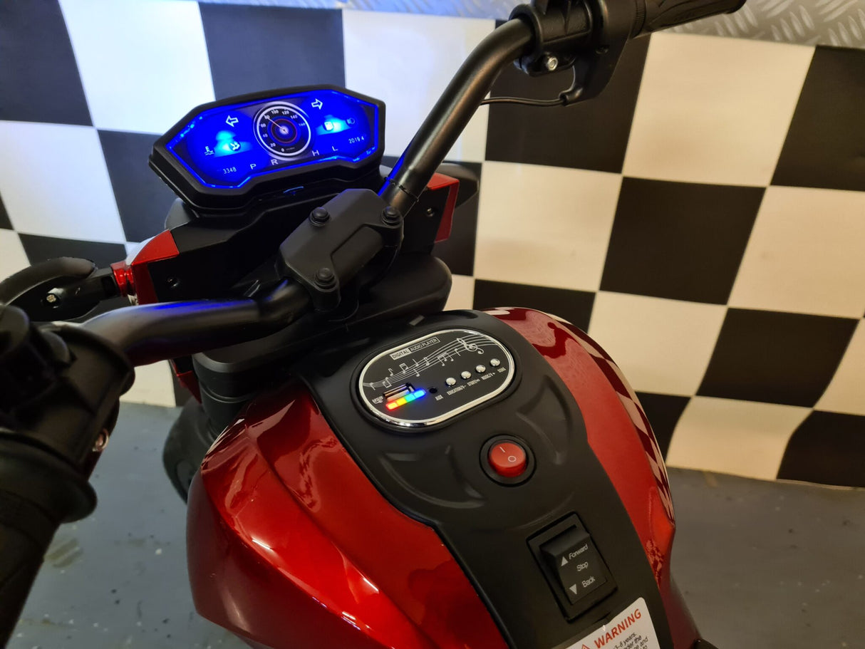 Børnemotorcykel Grom Superbike 12 volt metallic blå