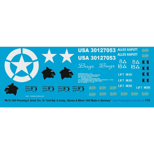 M26 Pershing Kampfpanzer 8. Armd 18 Tank Bat. Bömen & Mären 45