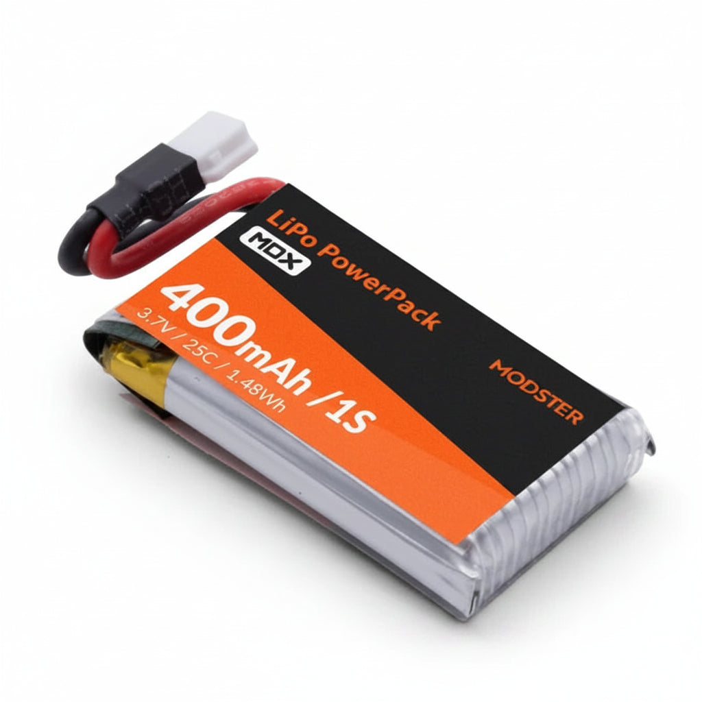 Modster MDX PRO LiPo 1S 3,7V 400mAh – batteri til micro-fly (MD11829)