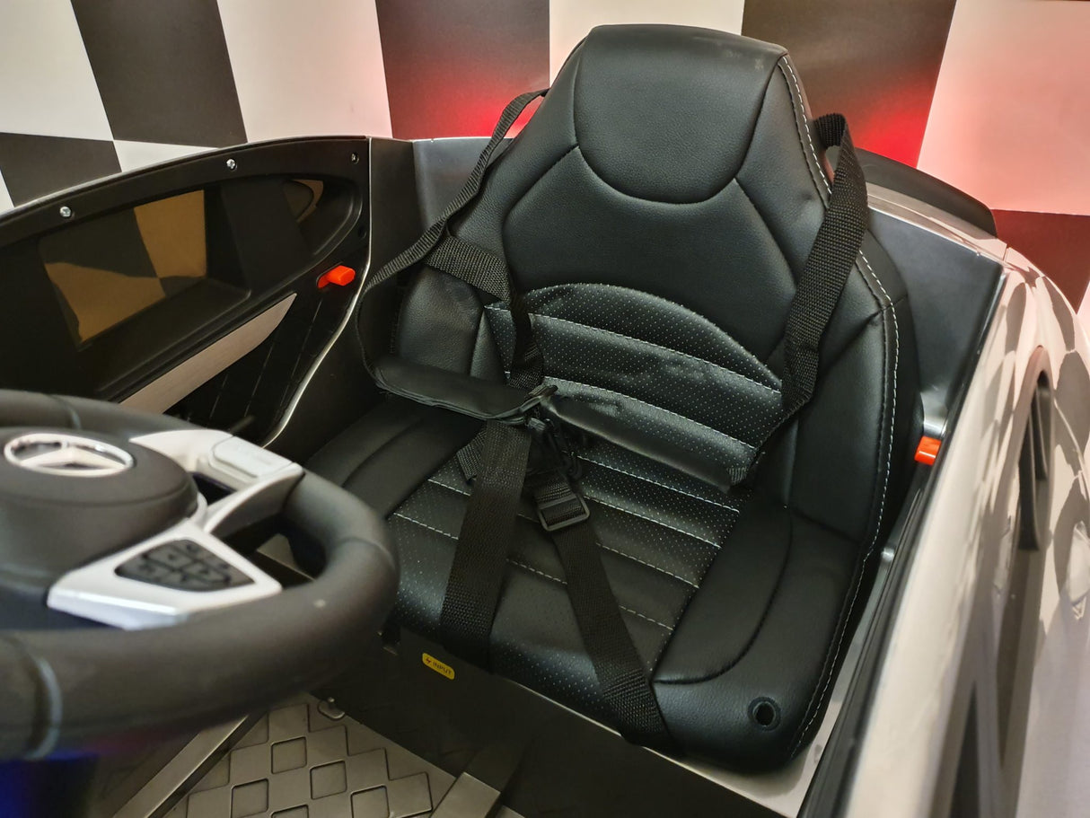 Børnebil batteri Mercedes GLC 63 12V metallic sølv 1 person