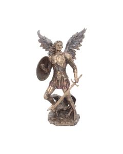 Bronzed Archangel Gabriel With Staff Religious Figurine 33.5cm