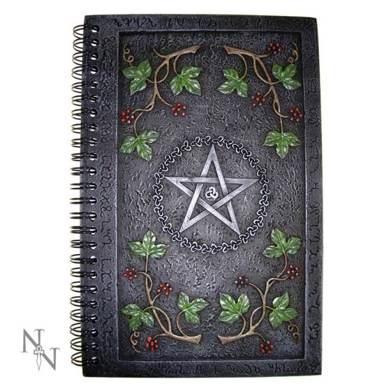 Wiccan Book of Shadows Journal With A Pentagram Resin Cover (24cm)