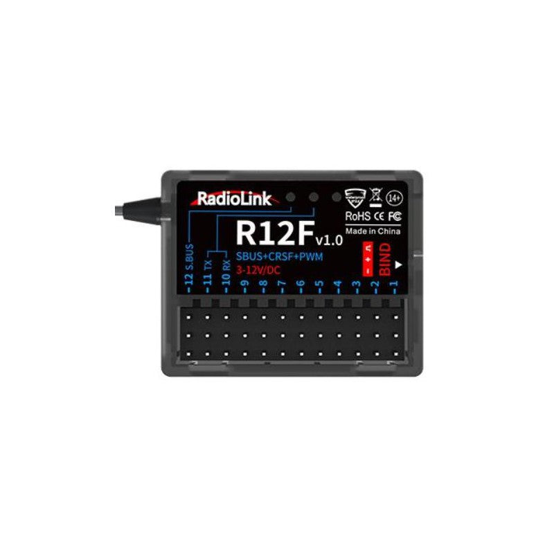 R12F 2.4Ghz 12Ch Receiver with 2-way telemetry for T12D & T16D