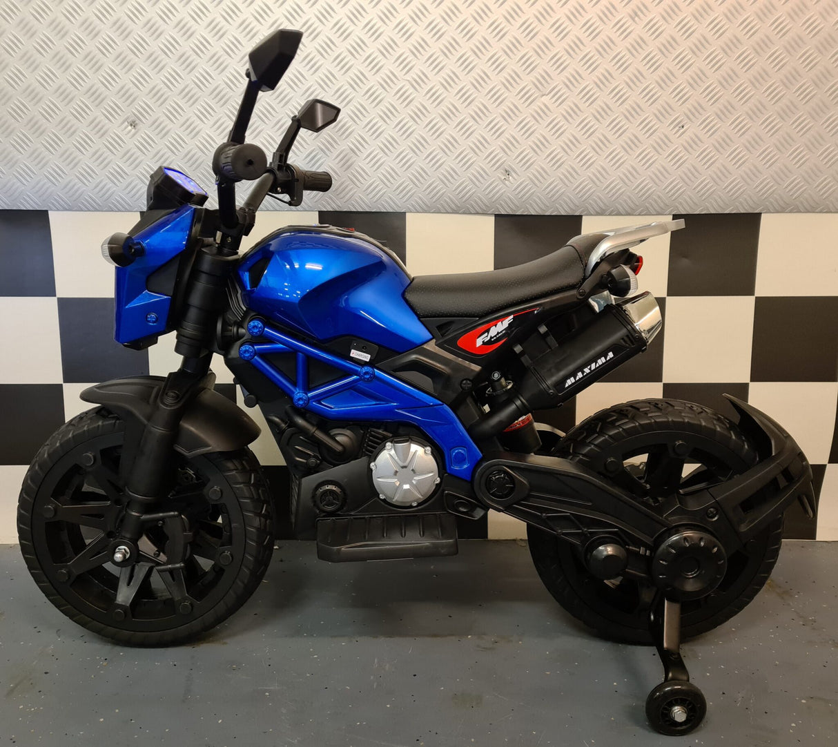 Børnemotorcykel Grom Superbike 12 volt metallic blå