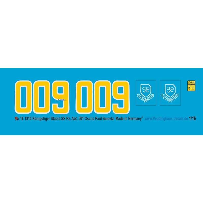 Tiger II Stab/s.SS Pz.Abt.501 Oscha Paul Semetz Pz. Gruppe Peiper 44