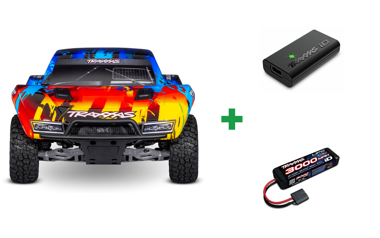 Kombopakke: Slash 2WD 1/10 HD VX3 BL 3S RTR Rock´n´Roll + USB-C lader og 2S batteri
