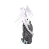 Glacial Custodian Fantasy White Dragon Sitting On A Geode 22cm